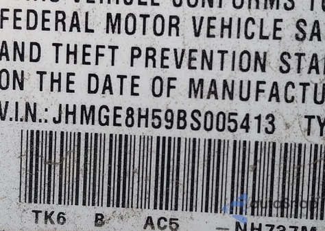 2011 Honda Fit Sport из США, поврежденный, VIN JHMGE8H59BS005413